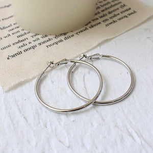 925 Sterling Silver Shinning Bold Cirlce Earrings