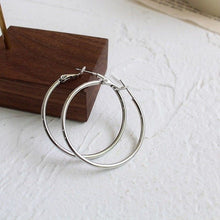 Load image into Gallery viewer, 925 Sterling Silver Shinning Bold Cirlce Earrings
